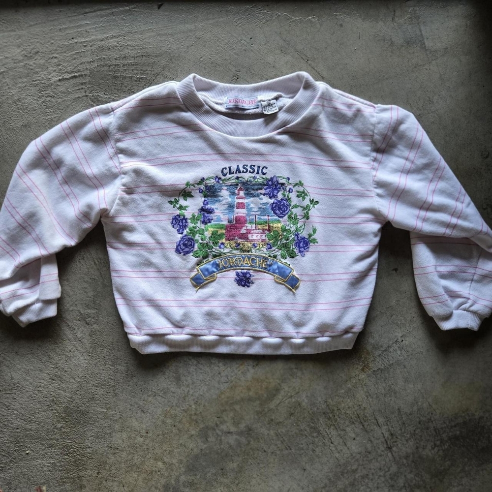 Vintage 80s 90s Kids Jordache  Sweatshirt Kids 10/12 Womens XS S